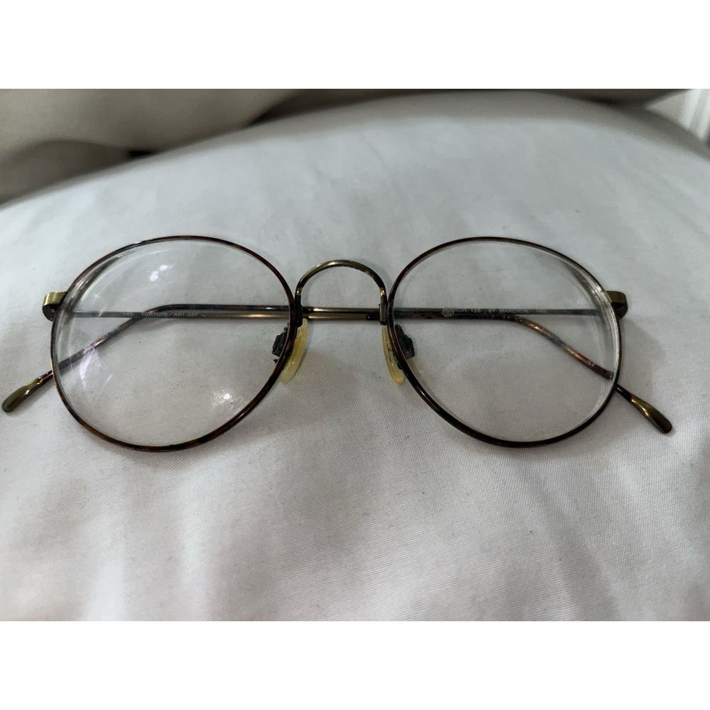 Marchon Brown and Gold Eyeglasses Frames Made in Japan 145mm